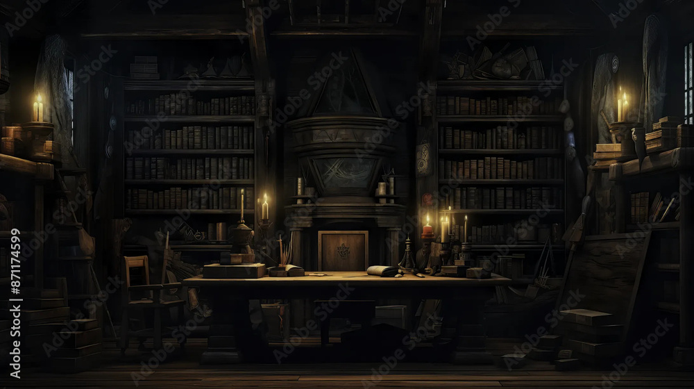 Wizards in a Dimly Lit Library of Ancient Knowledge Fantasy wallpaper Wizards in a Dimly Lit Library of Ancient Knowledge Fantasy wallpaper