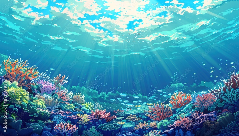 Obraz premium Coral Reef's landscape