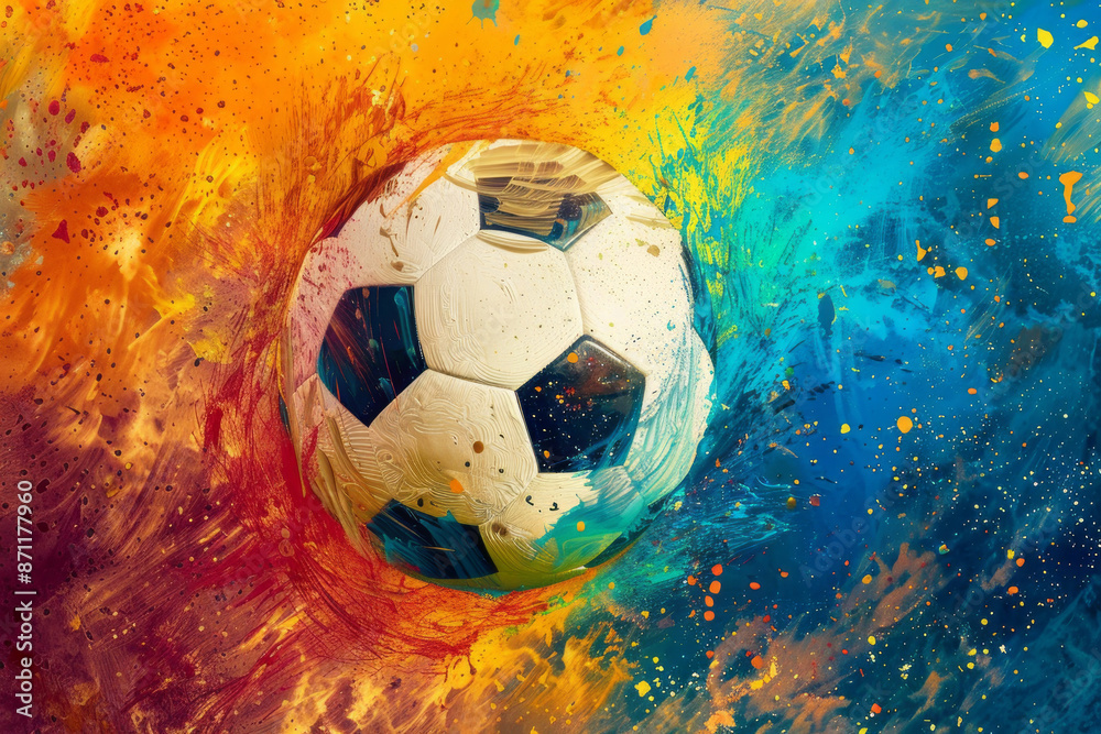 Fototapeta premium soccer ball colorful abstract art