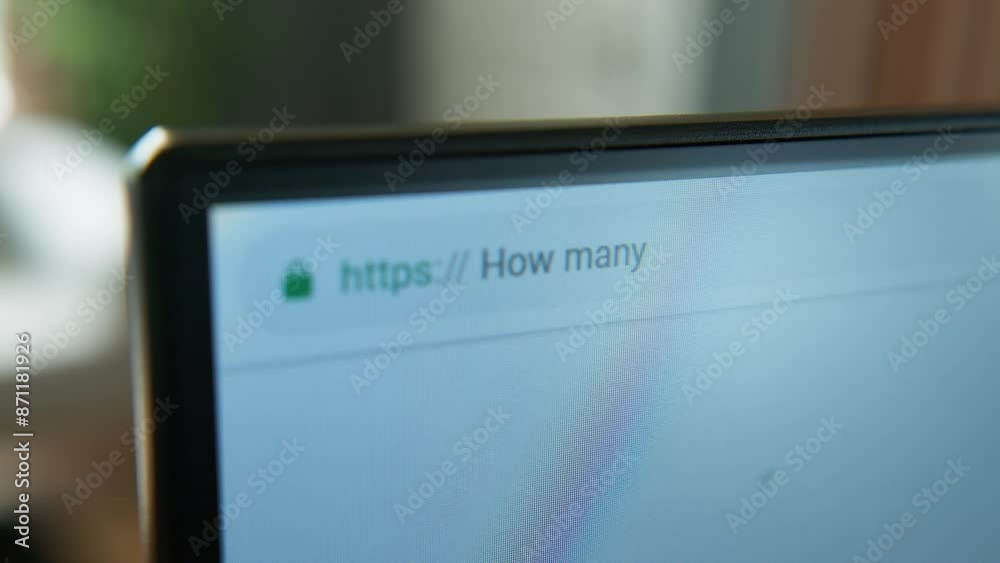 Close-up shot of a computer screen displaying the search query 