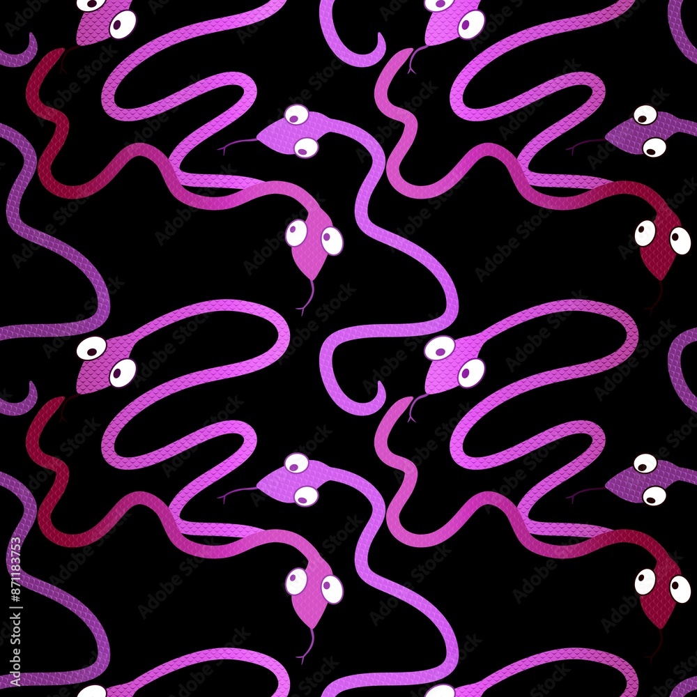 Cartoon animals seamless snake pattern for wrapping and kids new 2025 year Cartoon animals seamless snake pattern for wrapping and kids new 2025 year