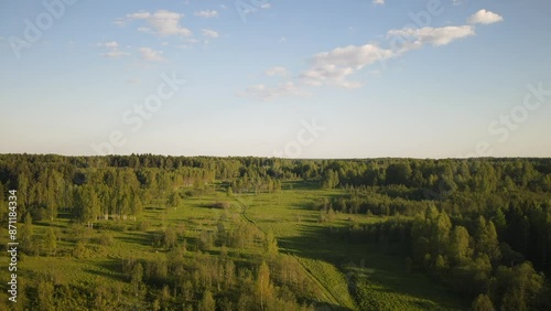 beautiful nature at the beginning of summer at the moment of evening sunset. 4k video of excellent quality, unique material for design and creation of works