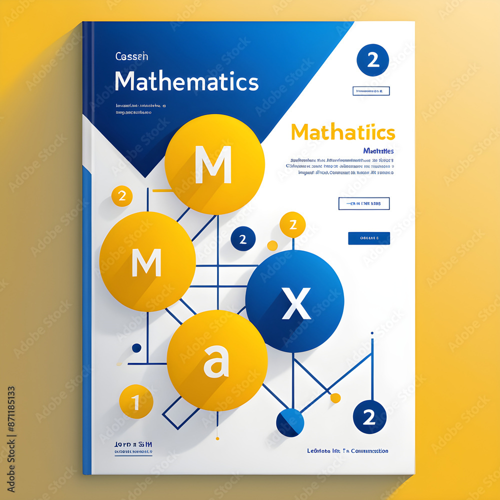 Book Cover Design Math Statistics The mathematics book cover mockup is vibrant and eye-catching, with the ...