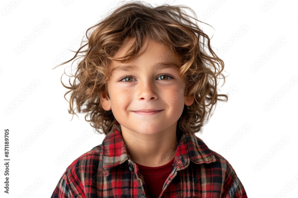 Portrait of a happy child smiling and laughing, isolated on transparent background