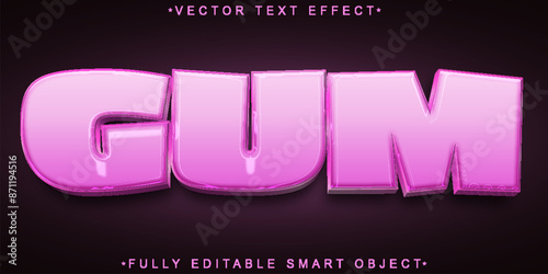 Cute Sweet Gum Ball Vector Fully Editable Smart Object Text Effect