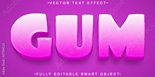 Cute Sweet Gum Ball Vector Fully Editable Smart Object Text Effect