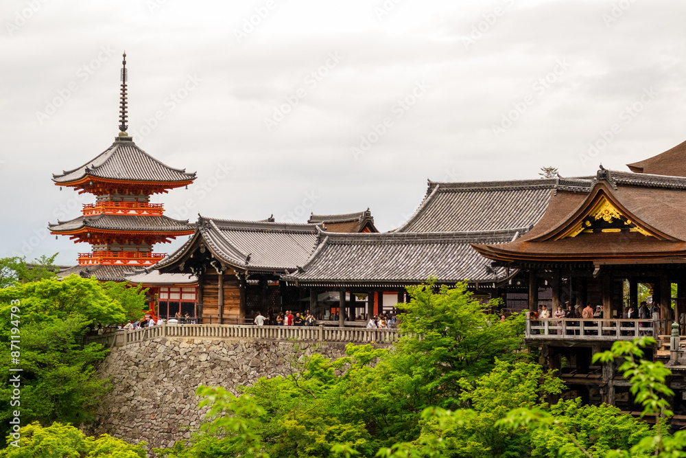 View of the temple in Kyoto, Japan View of the temple in Kyoto, Japan