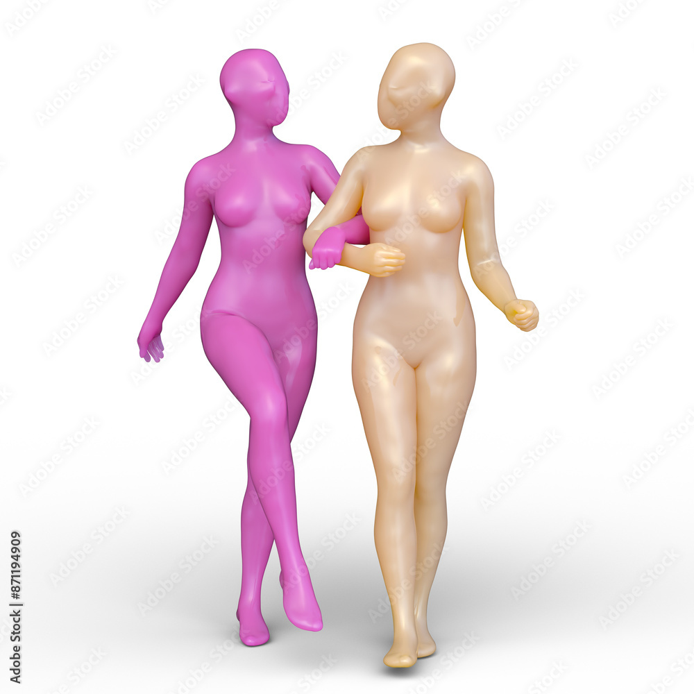 ポーズをとる女性達 3DCGレンダリング ポーズをとる女性達 3DCGレンダリング
