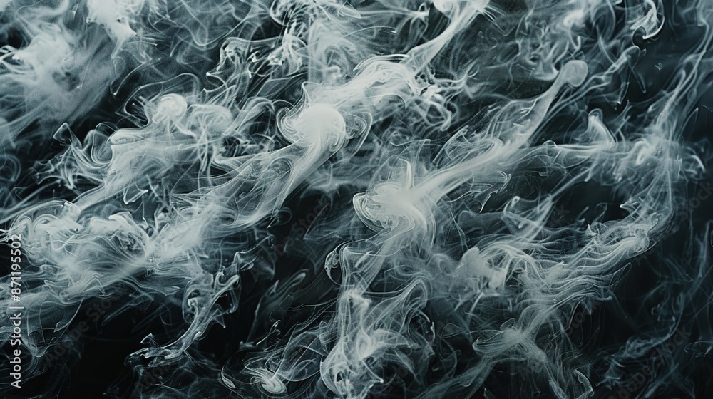 Mystical Swirls of Smoke and Mist on Dark Background Evoking Movement and Intrigue Mystical Swirls of Smoke and Mist on Dark Background Evoking Movement and Intrigue