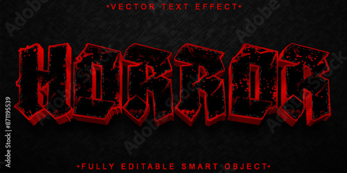 Red Dark Horror Vector Fully Editable Smart Object Text Effect