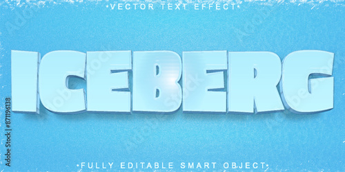 Blue Iceberg Vector Fully Editable Smart Object Text Effect
