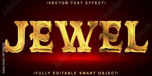 Golden Jewelry Luxury Vector Fully Editable Smart Object Text Effect
