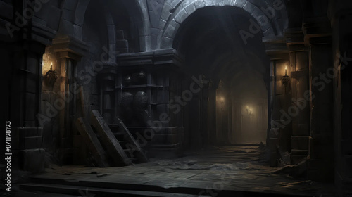 Dungeon Cells Enigma: Shadows and Secrets Awaiting Discovery Fantasy wallpaper