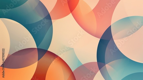 Serene Abstract Composition of Overlapping Circles and Arcs © Wp Background