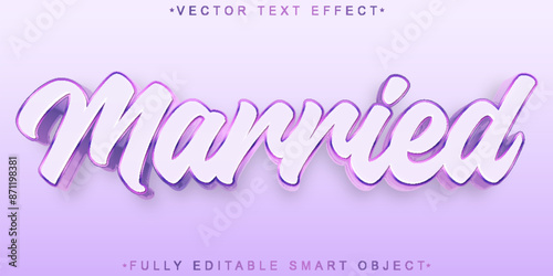 Purple Married Vector Fully Editable Smart Object Text Effect