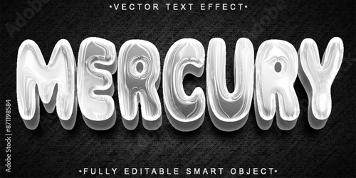 Liquid Silver Mercury Vector Fully Editable Smart Object Text Effect