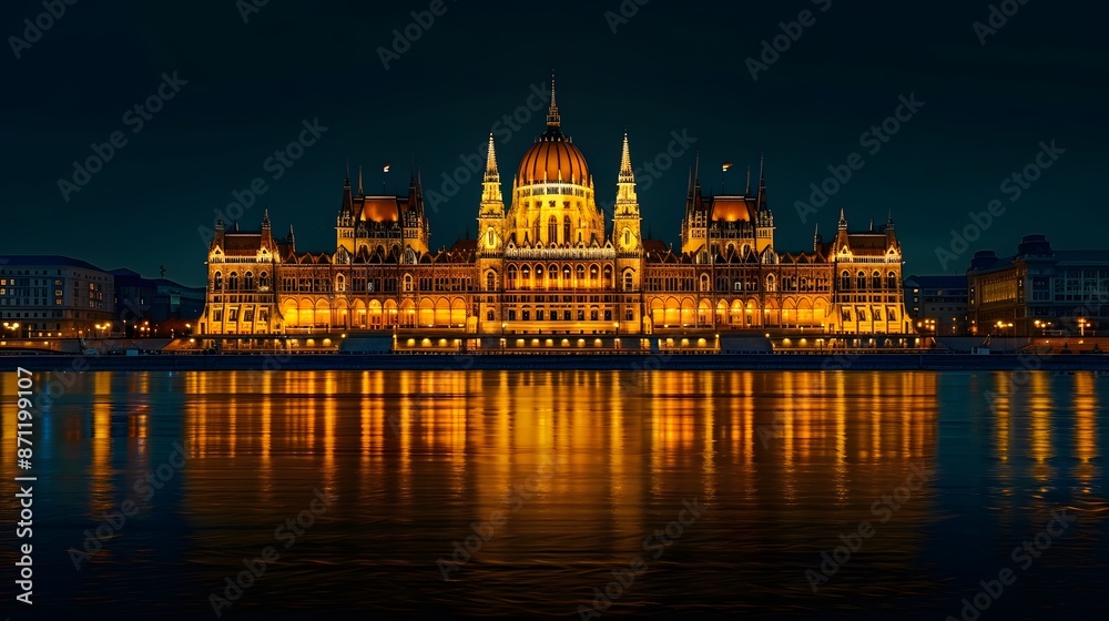 Fototapeta premium Night Parliament in Budapest