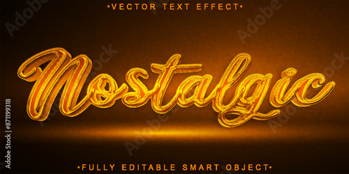 Orange Shiny Nostalgic Vector Fully Editable Smart Object Text Effect