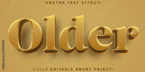 Brown Older Vector Fully Editable Smart Object Text Effect