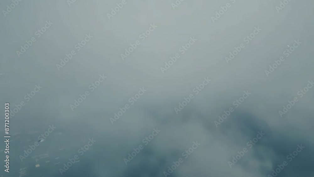 Aerial view of foggy landscape in misty weather Aerial view of foggy landscape in misty weather