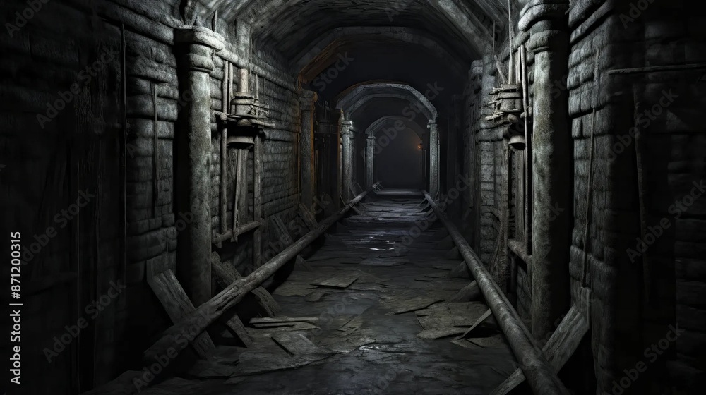 Dungeon Corridor: A Journey Through Shadows and Secrets Fantasy wallpaper Dungeon Corridor: A Journey Through Shadows and Secrets Fantasy wallpaper