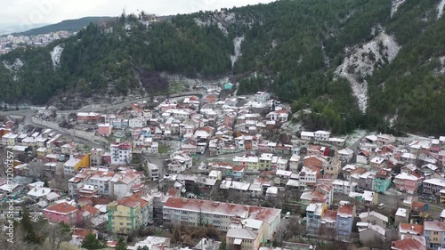 Aerial view of Kutahya City in Turkey.4K Aerial Video.