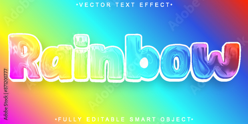 Rainbow Sky Vector Fully Editable Smart Object Text Effect