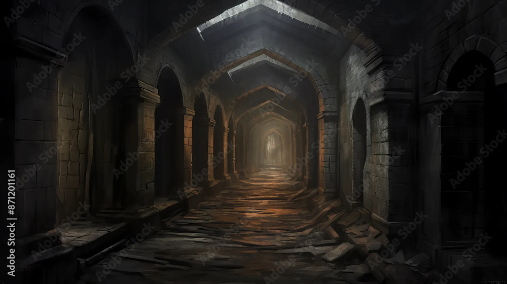 Dungeon Corridor: Shadows of Enchantment Await Discovery Fantasy wallpaper Dungeon Corridor: Shadows of Enchantment Await Discovery Fantasy wallpaper