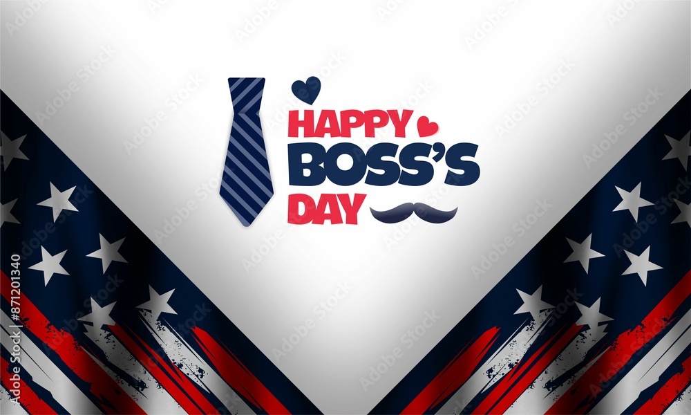 Happy Boss's Day poster for american holiday. ,	 background. Vector 