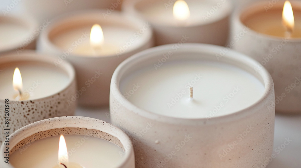 hand-poured candles in various sizes, with textured, rustic surfaces hand-poured candles in various sizes, with textured, rustic surfaces