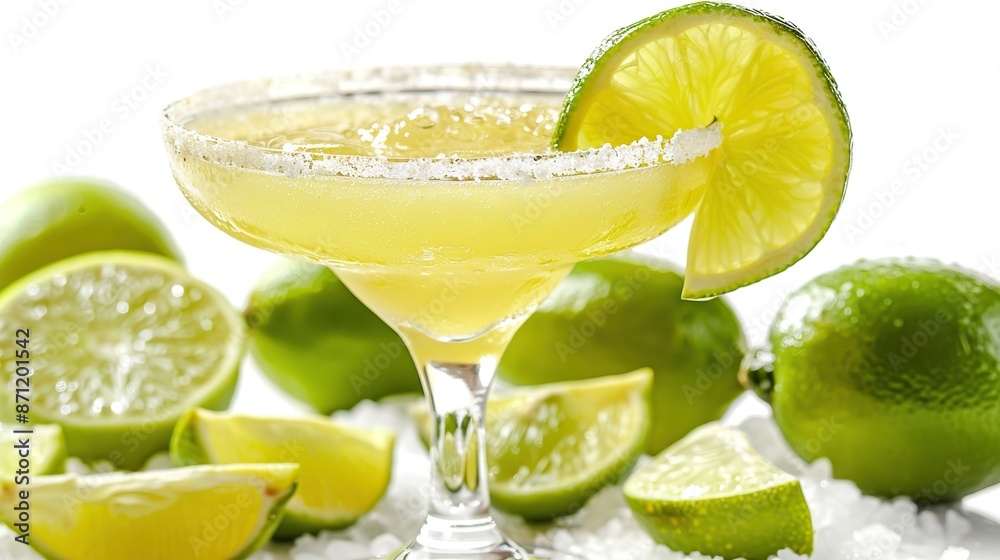 Refreshing Margarita with Lime Wedges Refreshing Margarita with Lime Wedges