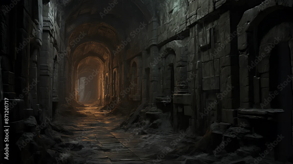 Dungeon Corridor: Mysteries Await in the Shadows Fantasy wallpaper Dungeon Corridor: Mysteries Await in the Shadows Fantasy wallpaper