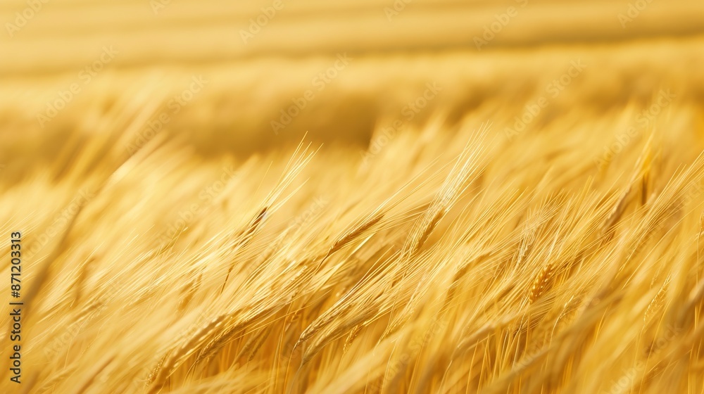 Soft focus on golden wheat fields swaying in the breeze Soft focus on golden wheat fields swaying in the breeze
