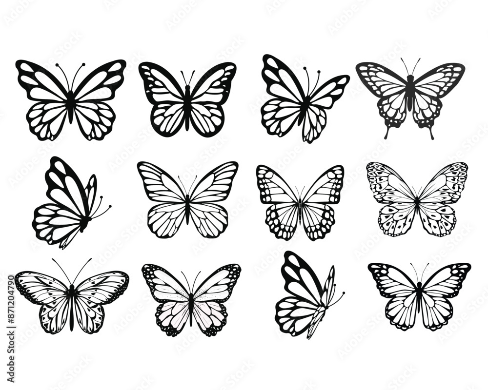 flat flock butterfly set flat flock butterfly set