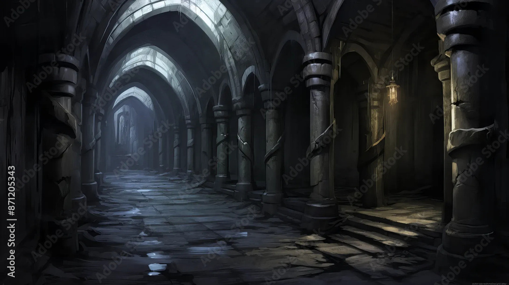 Dungeon Corridor Enigmatic Path Through Shadows and Mystery Fantasy wallpaper Dungeon Corridor Enigmatic Path Through Shadows and Mystery Fantasy wallpaper