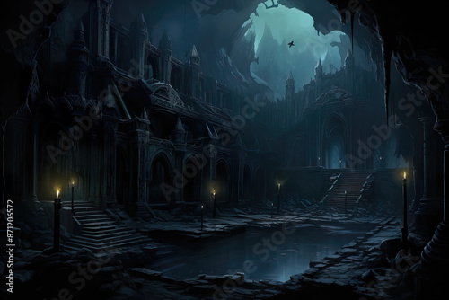 Crypt of Secrets: Ancient Shadows Awaken in Darkness Fantasy wallpaper