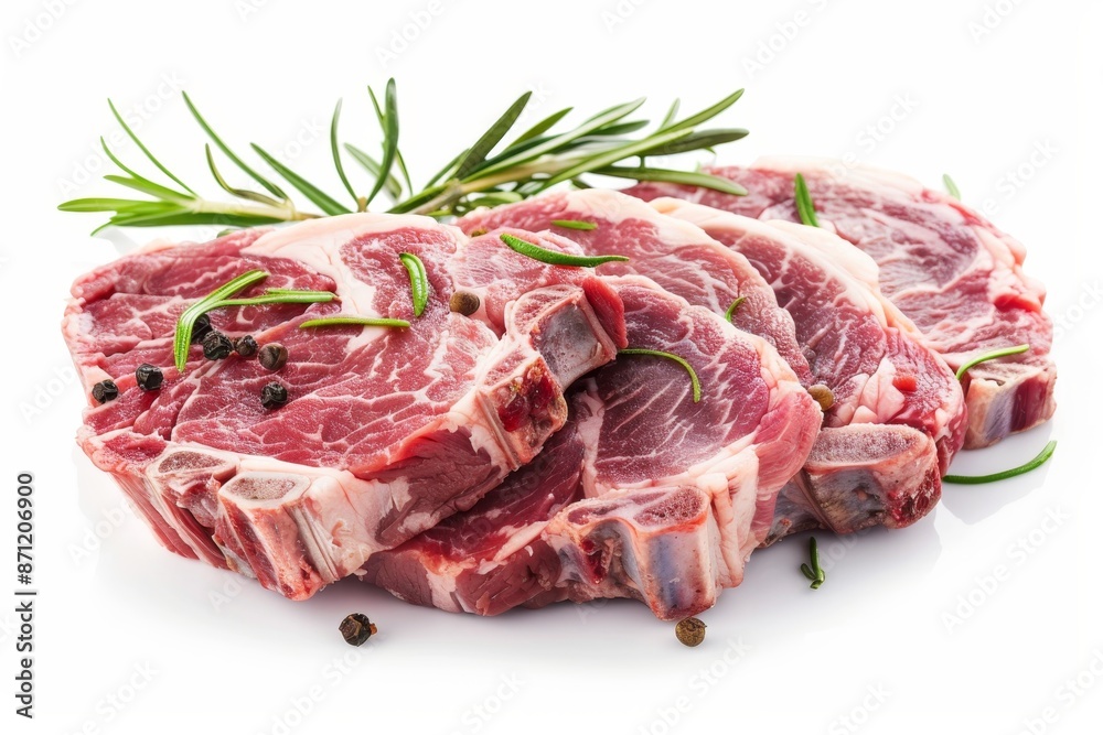 Pork butt steaks on white background Pork butt steaks on white background
