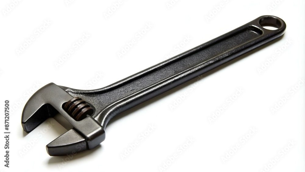Black wrench isolated on white Black wrench isolated on white