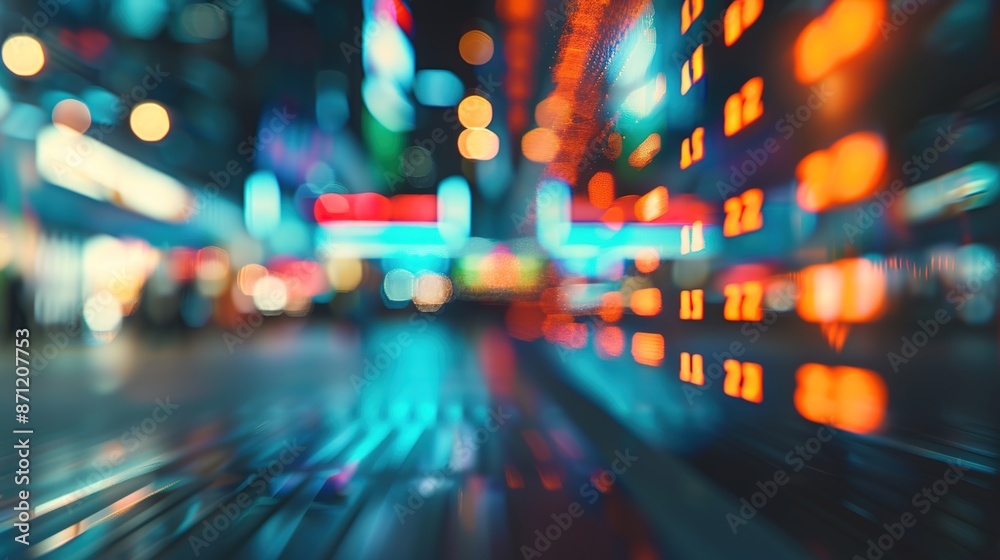 Fototapeta premium Dynamic Blurred Stock Exchange Trading Floor Abstract Background with Copy Space for Financial Market Concepts