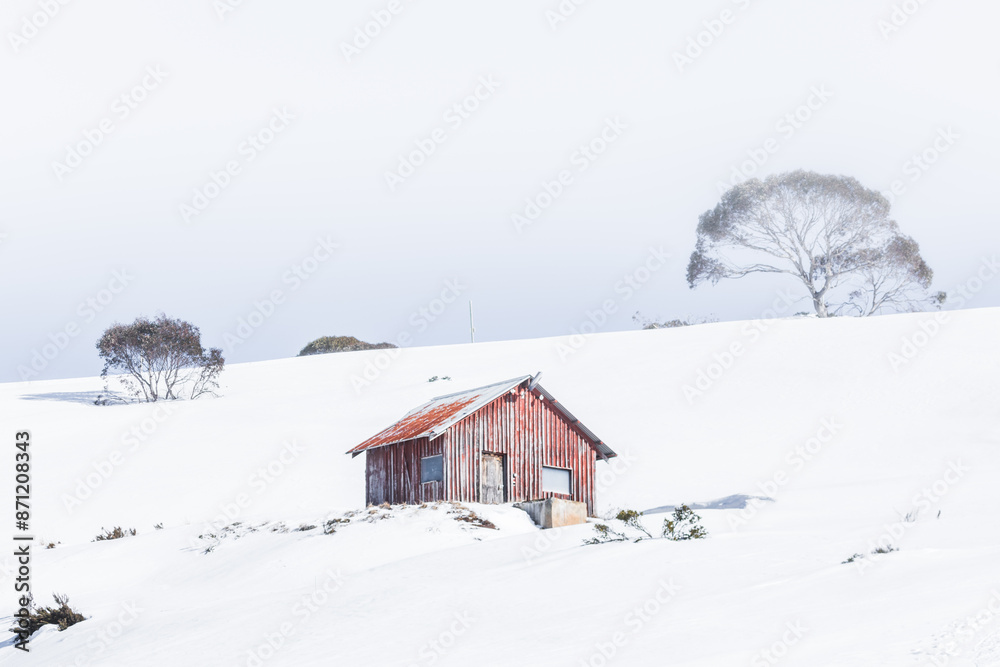 Alpine hut at Falls Creek snow fields. Victoria. Australia. Alpine hut at Falls Creek snow fields. Victoria. Australia.