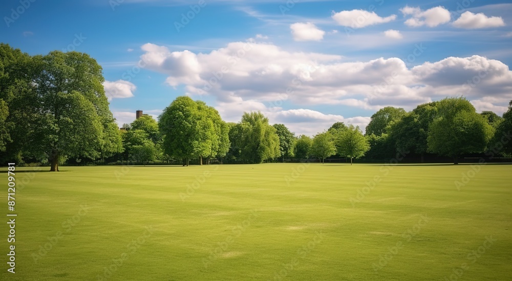 Naklejka premium A field hockey field under the sun. 