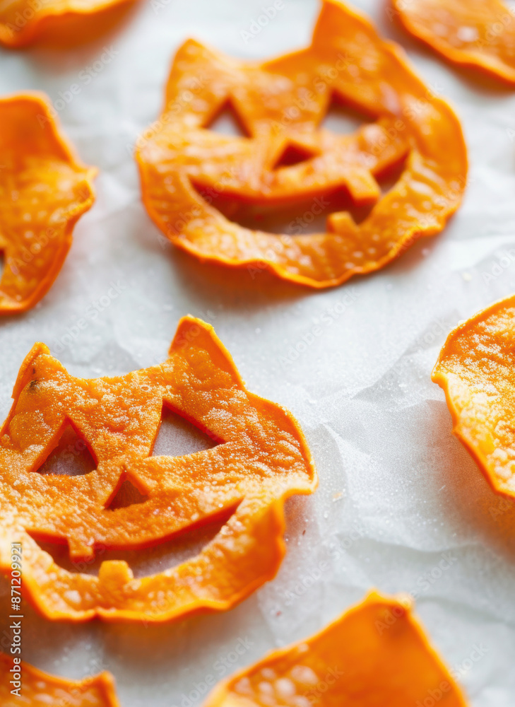 Halloween Pumpkin-Shaped Snack Chips. Halloween Pumpkin-Shaped Snack Chips.
