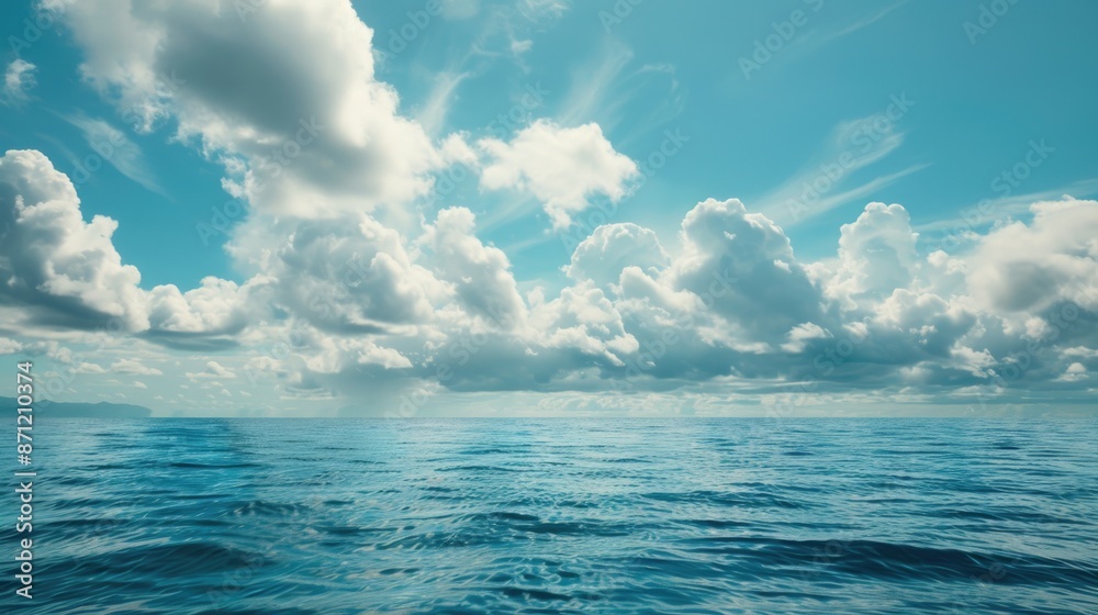 Obraz premium A serene lake scene with cloudy sky, great for use as background or atmospheric image