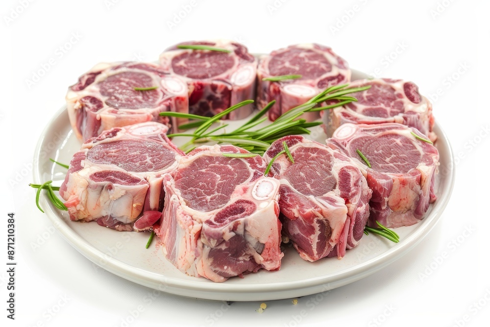 Raw beef oxtail isolated on white background Raw beef oxtail isolated on white background