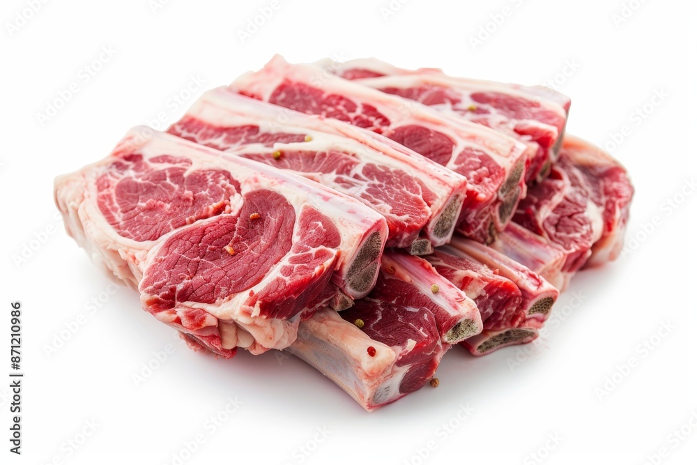 Raw pork neck meat isolated on white background with clipping path Raw pork neck meat isolated on white background with clipping path