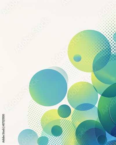 Elegant Health Care Advertising Design with Green and Blue Circles and Subtle Gradient Effect