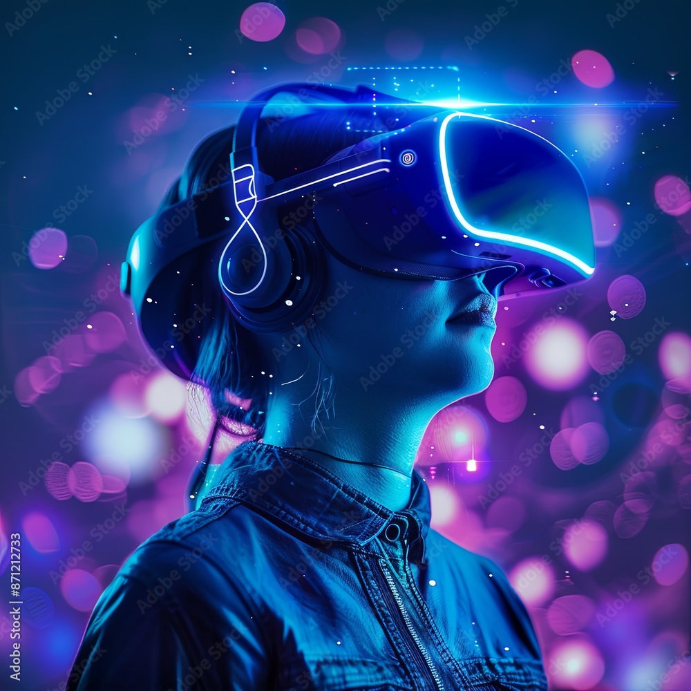 an image of a person using VR and AR googles an image of a person using VR and AR googles