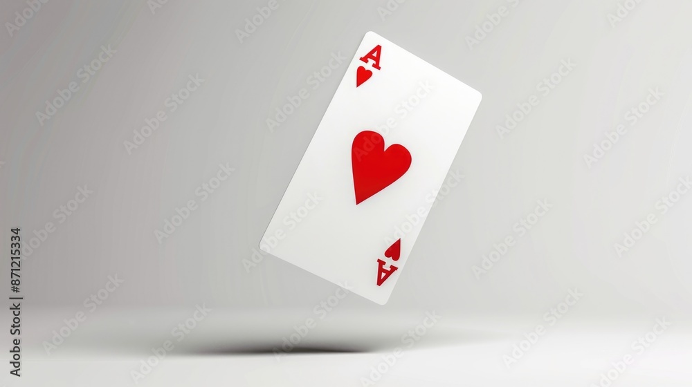 A standard playing card featuring a heart symbol in the center A standard playing card featuring a heart symbol in the center