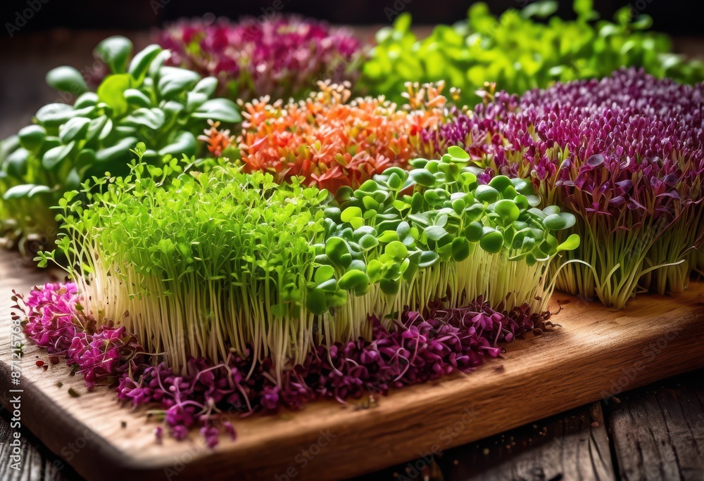 fresh microgreens sprouting wooden cutting healthy eating concept green plants growing indoors, blossom, bloom, botany, cultivate, cultivation, diet, edible, farm fresh microgreens sprouting wooden cutting healthy eating concept green plants growing indoors, blossom, bloom, botany, cultivate, cultivation, diet, edible, farm