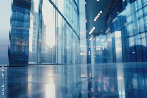 A large glass building with numerous windows and a sleek design, ideal for use in business or architecture settings © Fotograf